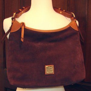 Dooney & Bourke Hobo Burgundy Brown Suede